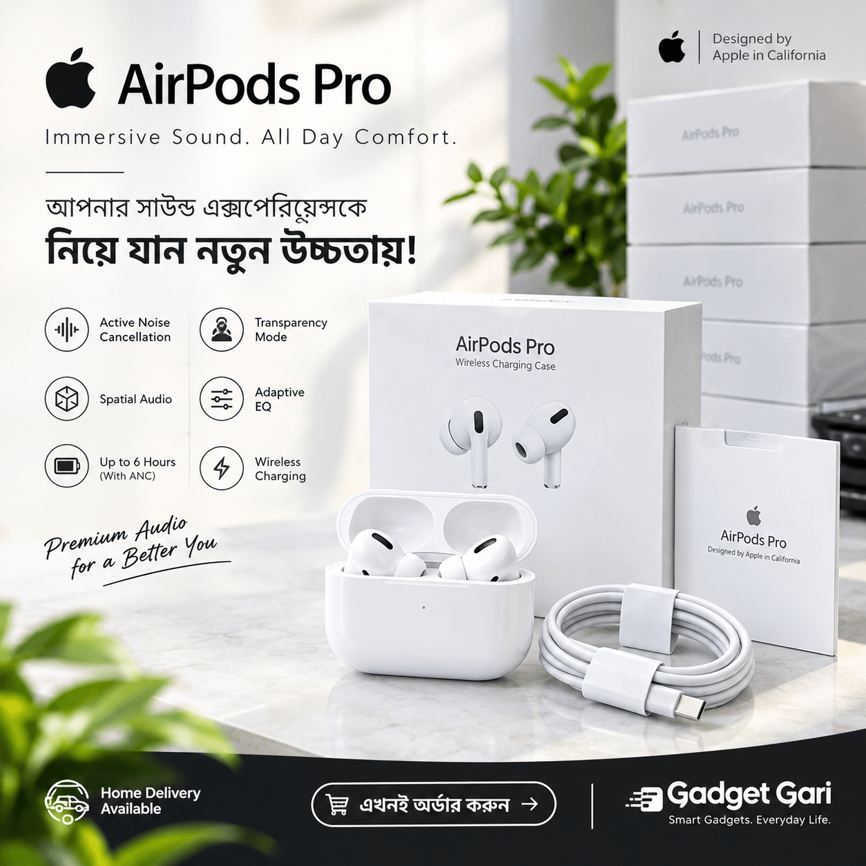 Apple AirPods pro 2nd genaration.Made in Dubai.Anc Active Original